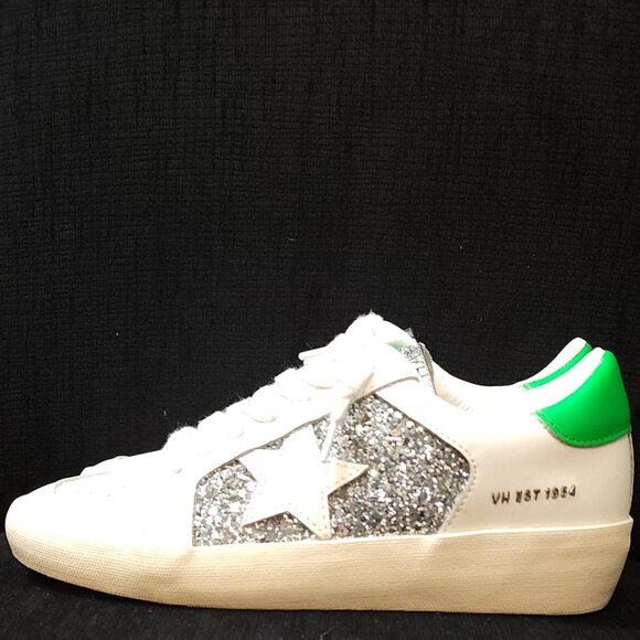 Vintage Havana Positivity 1 Green & White Sparkle Sneakers - Woman's Size 8 - Picture 2 of 11